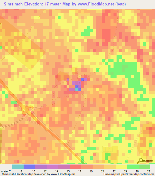 Simsimah,Qatar Elevation Map