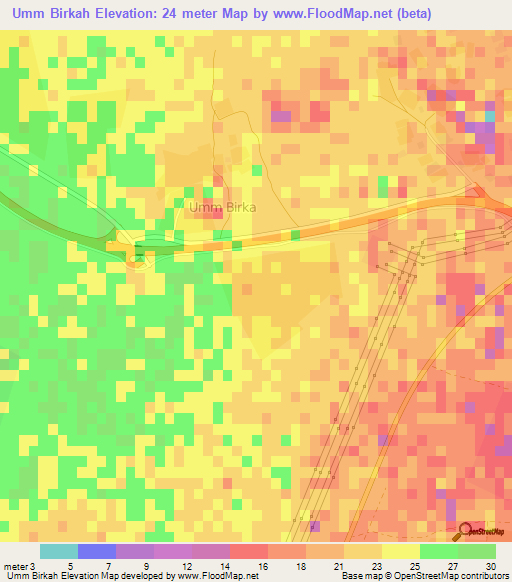 Umm Birkah,Qatar Elevation Map