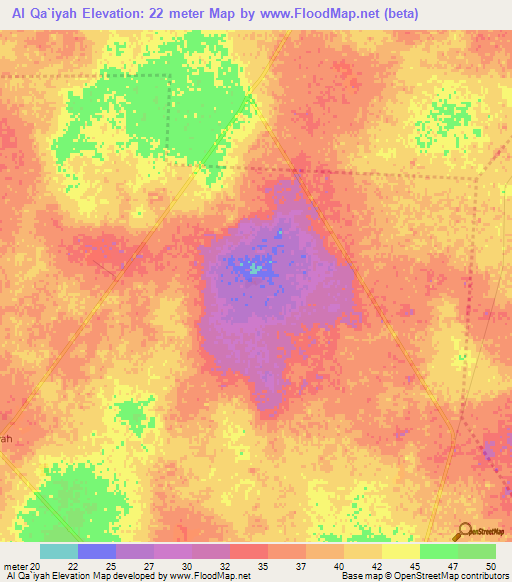 Al Qa`iyah,Qatar Elevation Map