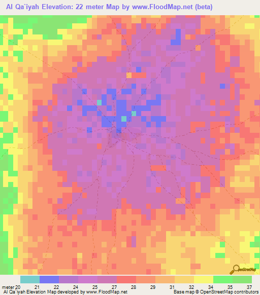 Al Qa`iyah,Qatar Elevation Map