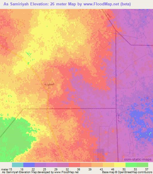 As Samiriyah,Qatar Elevation Map