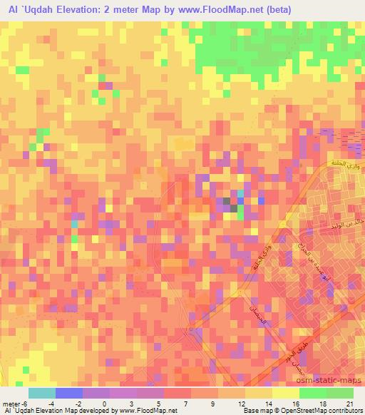 Al `Uqdah,Qatar Elevation Map