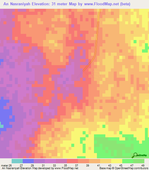 An Nasraniyah,Qatar Elevation Map