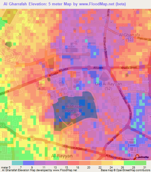 Al Gharrafah,Qatar Elevation Map