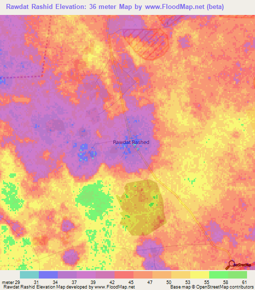 Rawdat Rashid,Qatar Elevation Map