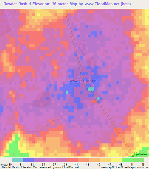 Rawdat Rashid,Qatar Elevation Map