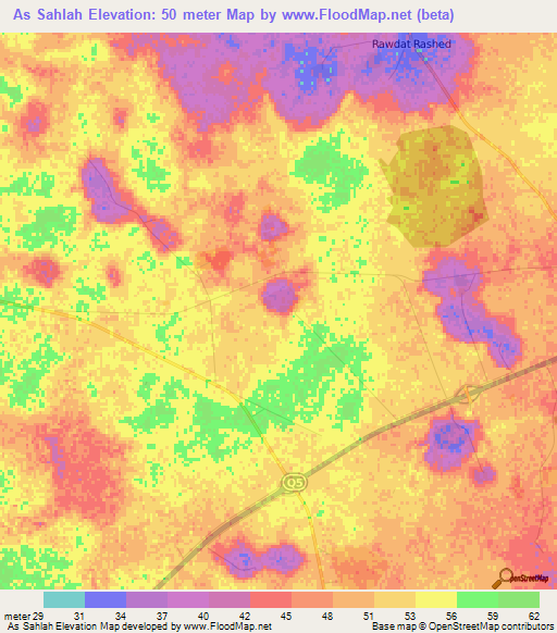 As Sahlah,Qatar Elevation Map