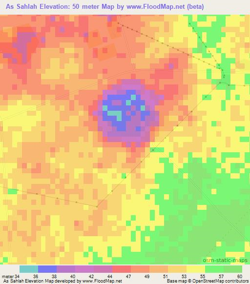 As Sahlah,Qatar Elevation Map