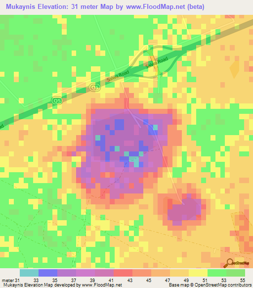 Mukaynis,Qatar Elevation Map