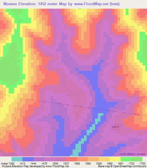 Musave,Rwanda Elevation Map