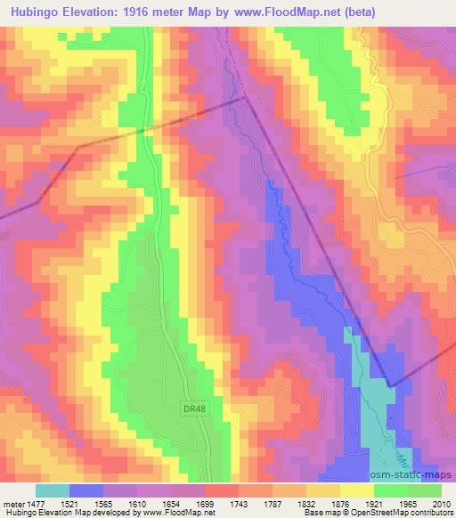 Hubingo,Rwanda Elevation Map