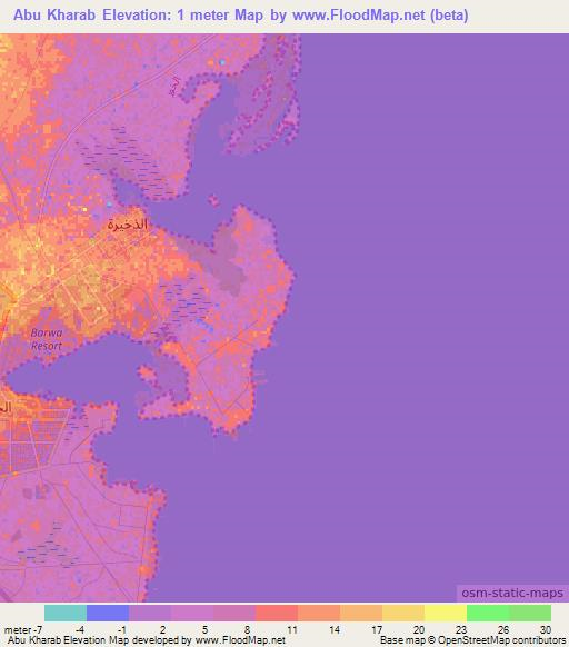 Abu Kharab,Qatar Elevation Map