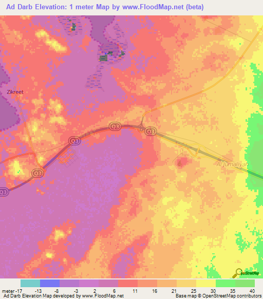 Ad Darb,Qatar Elevation Map