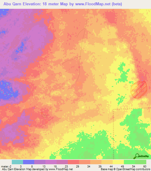 Abu Qarn,Qatar Elevation Map