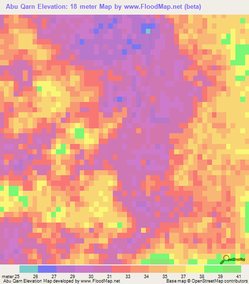 Abu Qarn,Qatar Elevation Map