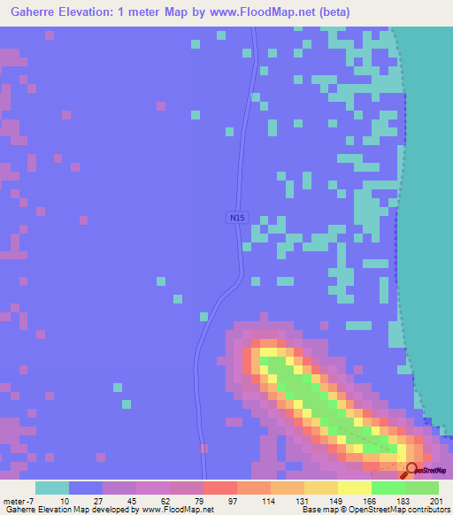 Gaherre,Djibouti Elevation Map