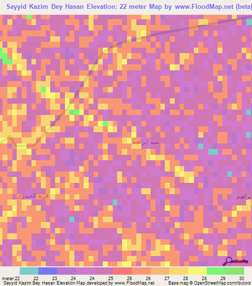 Sayyid Kazim Bey Hasan,Iraq Elevation Map