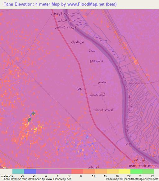 Taha,Iraq Elevation Map