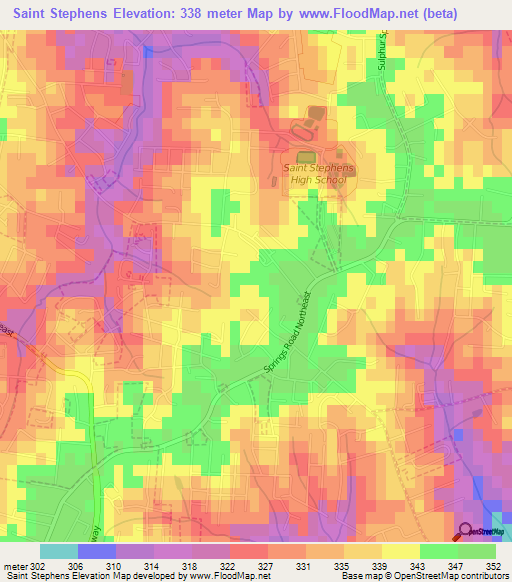 Saint Stephens,US Elevation Map