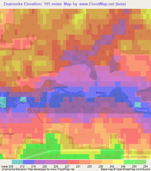 Znamenka,Russia Elevation Map