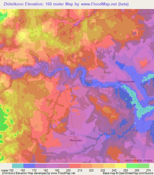 Zhitnikovo,Russia Elevation Map