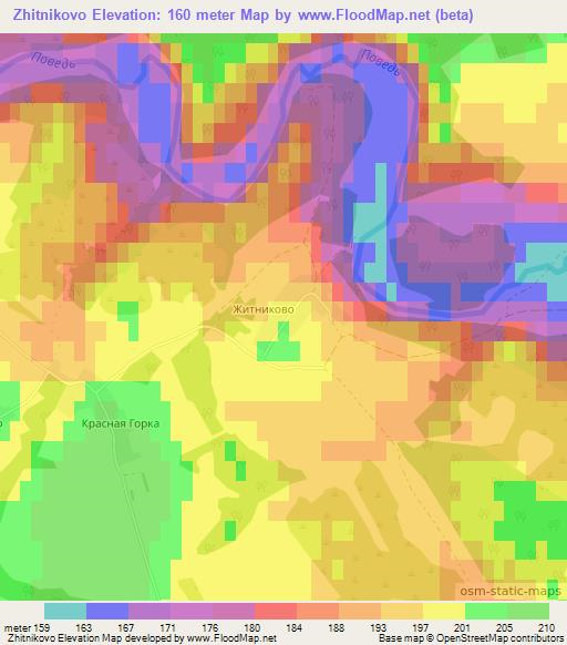 Zhitnikovo,Russia Elevation Map