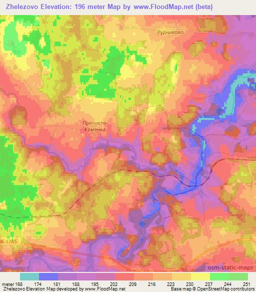 Zhelezovo,Russia Elevation Map