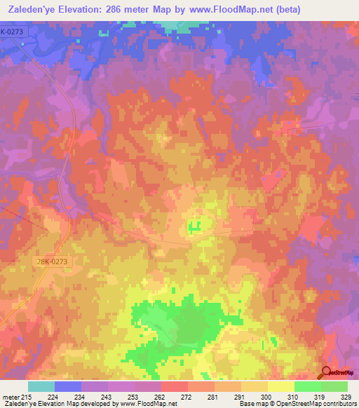 Zaleden'ye,Russia Elevation Map