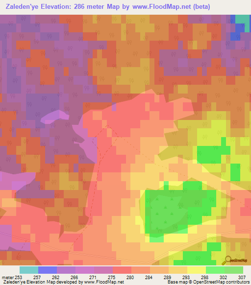 Zaleden'ye,Russia Elevation Map