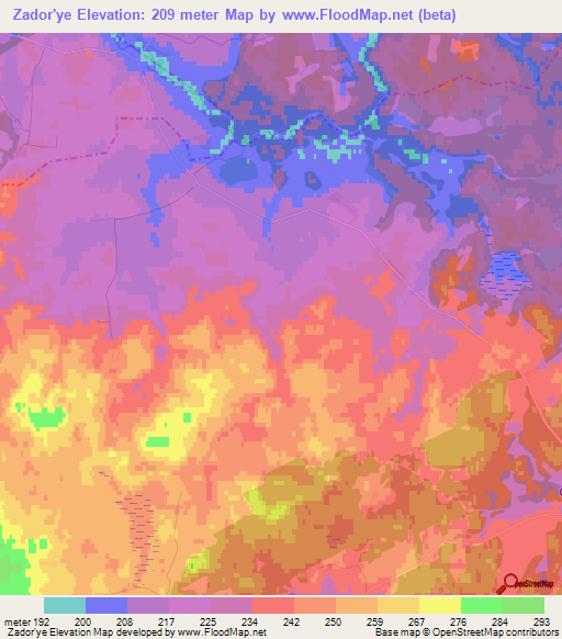 Zador'ye,Russia Elevation Map