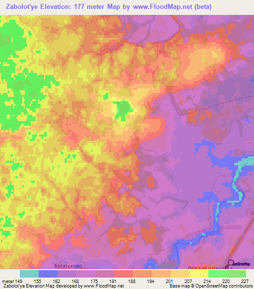 Zabolot'ye,Russia Elevation Map