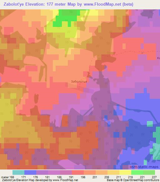 Zabolot'ye,Russia Elevation Map