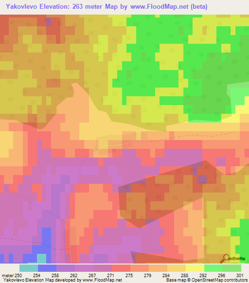 Yakovlevo,Russia Elevation Map