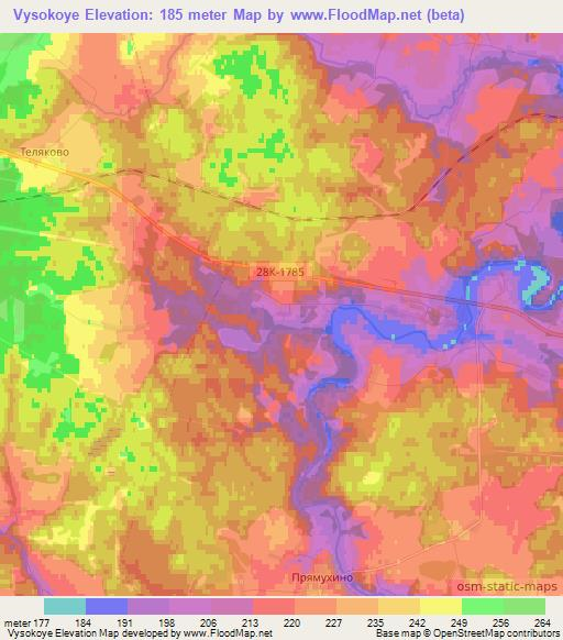 Vysokoye,Russia Elevation Map