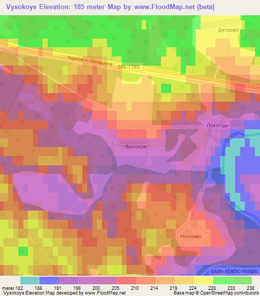 Vysokoye,Russia Elevation Map