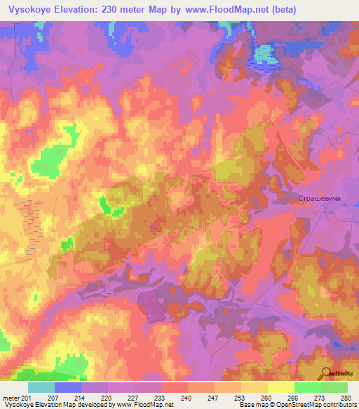 Vysokoye,Russia Elevation Map