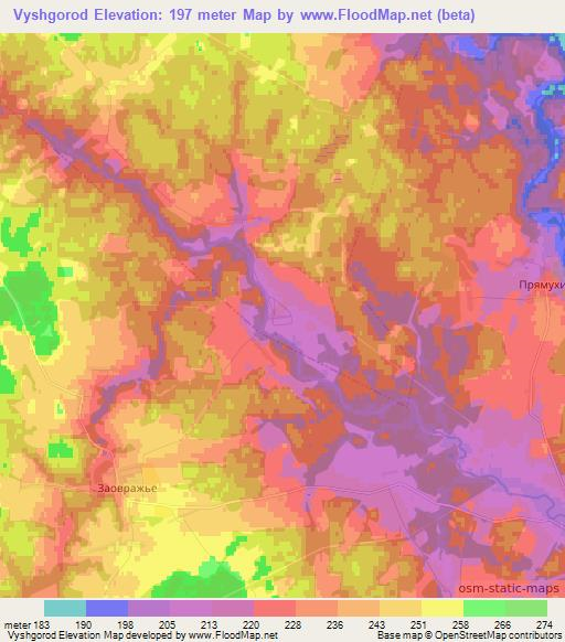 Vyshgorod,Russia Elevation Map