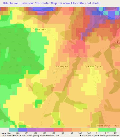 Udal'tsovo,Russia Elevation Map