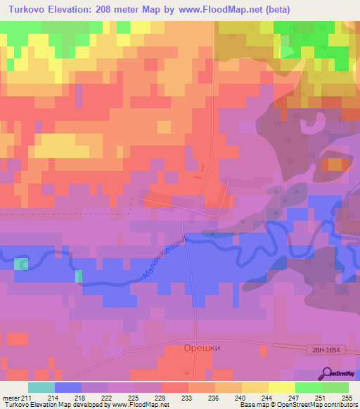 Turkovo,Russia Elevation Map