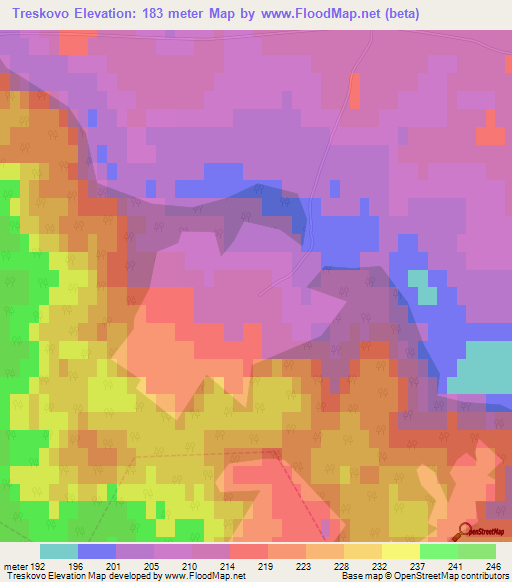 Treskovo,Russia Elevation Map