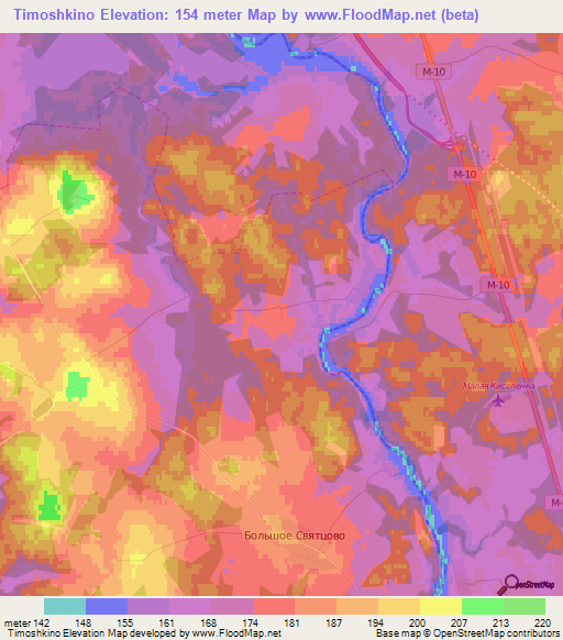 Timoshkino,Russia Elevation Map