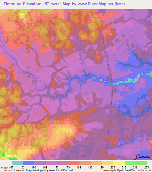 Timonino,Russia Elevation Map