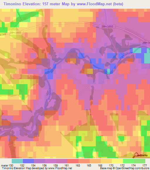 Timonino,Russia Elevation Map