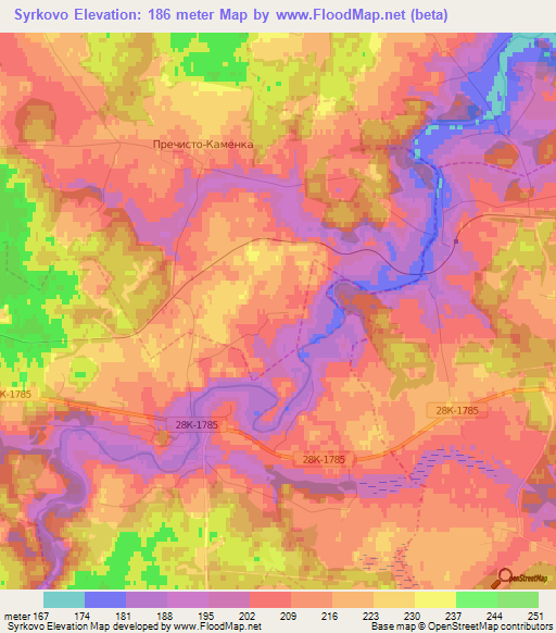 Syrkovo,Russia Elevation Map