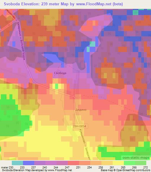 Svoboda,Russia Elevation Map