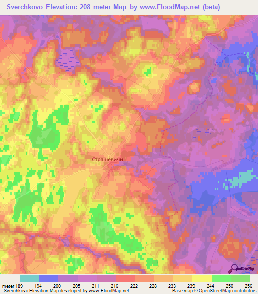 Sverchkovo,Russia Elevation Map