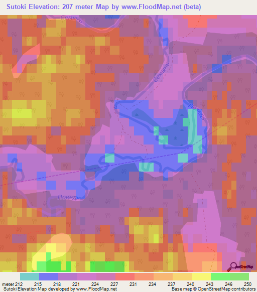 Sutoki,Russia Elevation Map