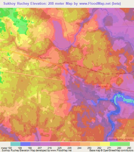 Sukhoy Ruchey,Russia Elevation Map