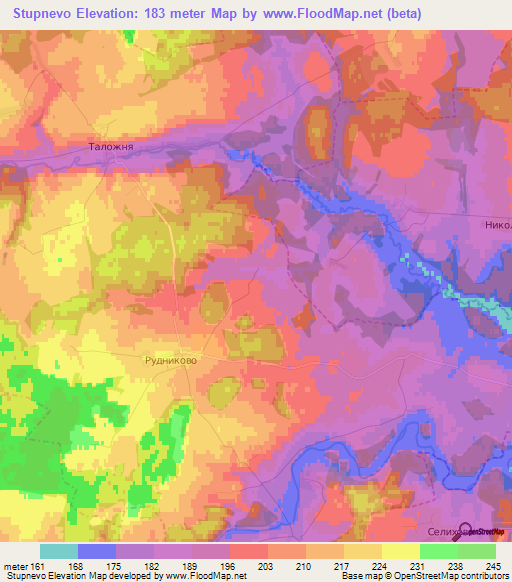 Stupnevo,Russia Elevation Map