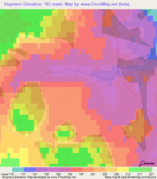 Stupnevo,Russia Elevation Map